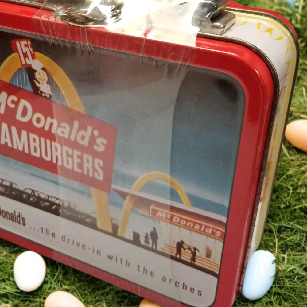 Mini Tin Lunch Box 1998 McDonald's Hamburger Golden Arches Collection Sealed - Picture 3 of 16